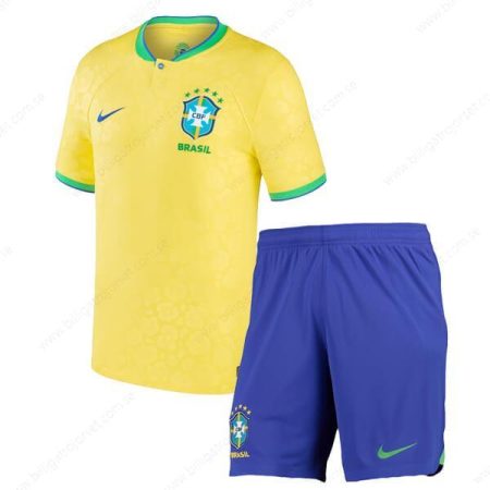 Brasilien Hemmatröjor Barn Fotbollströjor 2022