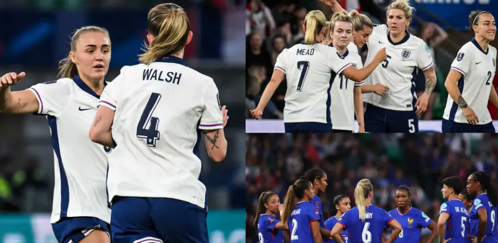 England vann över Frankrike med 2-1 efter sammanlagda poäng